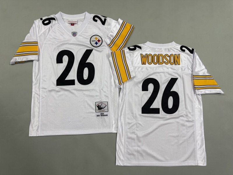 Men 2025 Pittsburgh Steelers #26 Woodson white Throwback Limited NFL Jersey style 002->pittsburgh steelers->NFL Jersey